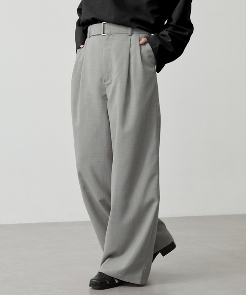 CALLNE(カルネ)の「【CALLNE】 High-twist Linen-like Wide Straight Slacks / 強撚リネンライクワイドストレートスラックス(吸水速乾、UVカット、イージーケア)(スラックス・メンズ・ライトグレー/チャコールグレー・M/L)」の22枚目の写真