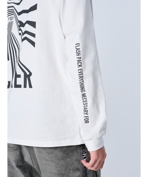 FLASH PACKER(フラッシュパッカー)の「FLASH PACKER フラッシュパッカー DrySilkyCotton プリントロングスリーブTシャツ // XLT-FAULT(Tシャツ/カットソー・メンズ・ホワイト/ブラック・MEDIUM/LARGE)」の8枚目の写真