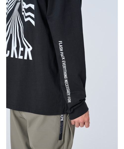 FLASH PACKER(フラッシュパッカー)の「FLASH PACKER フラッシュパッカー DrySilkyCotton プリントロングスリーブTシャツ // XLT-FAULT(Tシャツ/カットソー・メンズ・ホワイト/ブラック・MEDIUM/LARGE)」の11枚目の写真