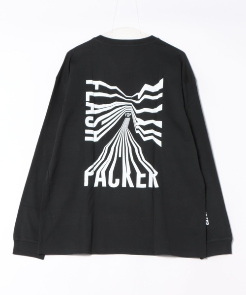 FLASH PACKER(フラッシュパッカー)の「FLASH PACKER フラッシュパッカー DrySilkyCotton プリントロングスリーブTシャツ // XLT-FAULT(Tシャツ/カットソー・メンズ・ホワイト/ブラック・MEDIUM/LARGE)」の5枚目の写真