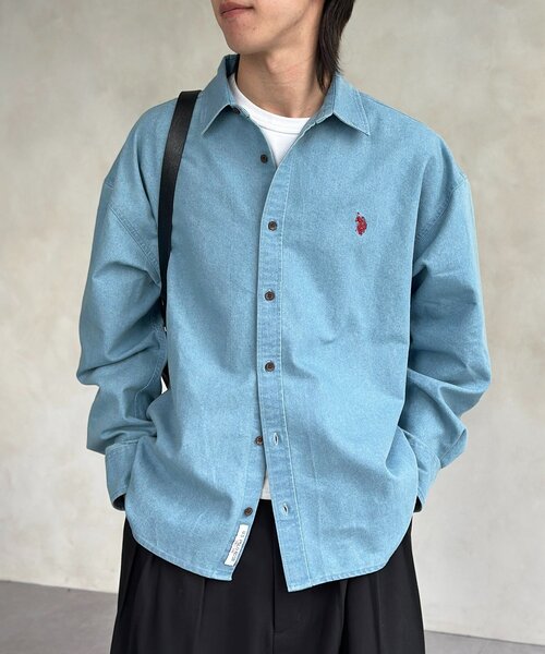 CPCM(シーピーシーエム)の「【U.S. POLO ASSN.】1ポイント刺繍デニムシャツ(シャツ/ブラウス・メンズ・ネイビー/ブルー/ブラック・LARGE/MEDIUM)」の16枚目の写真