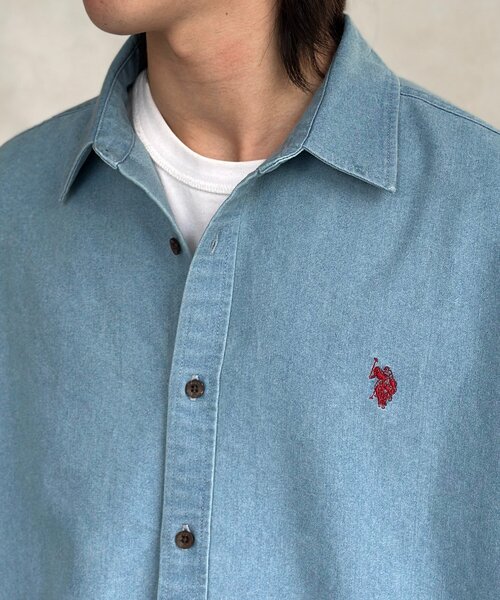 CPCM(シーピーシーエム)の「【U.S. POLO ASSN.】1ポイント刺繍デニムシャツ(シャツ/ブラウス・メンズ・ネイビー/ブルー/ブラック・LARGE/MEDIUM)」の18枚目の写真