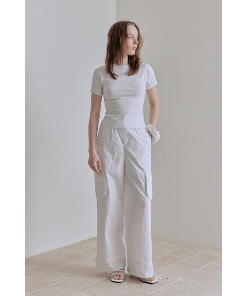AFTERHOURS(アフターアワーズ)の「RAW CUT LINE HALF TOP (WHITE)(Tシャツ/カットソー・レディース・その他・FREE)」の5枚目の写真