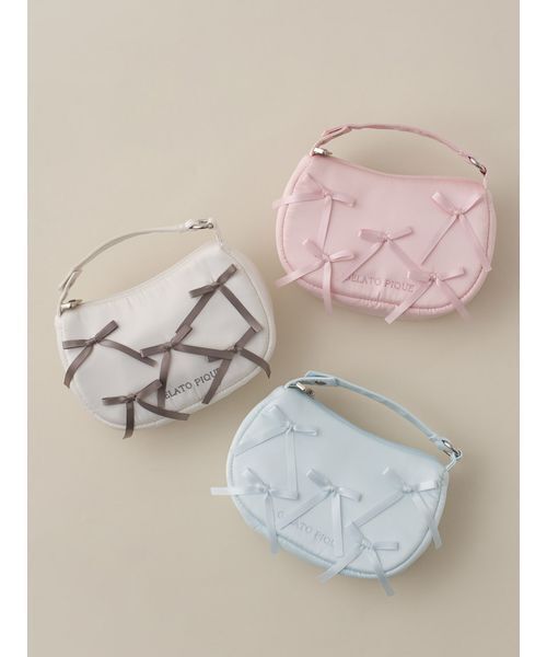 gelato pique(ジェラートピケ)の「【USAGI ONLINE/ZOZO限定】リボンハンドルポーチ(ポーチ・レディース・オフホワイト/ブルー/ピンク・F)」の10枚目の写真