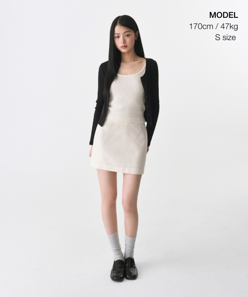 MUSINSA STANDARD WOMAN（ムシンサスタンダードウーマン）の「ウィメンズツイードミニスカート[クリーム]（スカート・レディース・その他・LARGE/MEDIUM/SMALL/X-SMALL）」の2枚目の写真