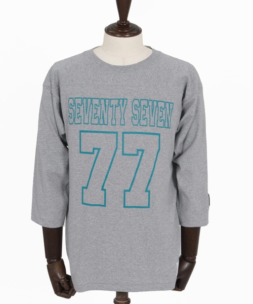 seventy seven(セブンティセブン)の「mt10174-middle onz half sleeve football t-shirt (77number) フットボールTシャツ(7726S190)(Tシャツ/カットソー・メンズ・ホワイト/ブラック/トップグレー・XL/L/M/S)」の12枚目の写真