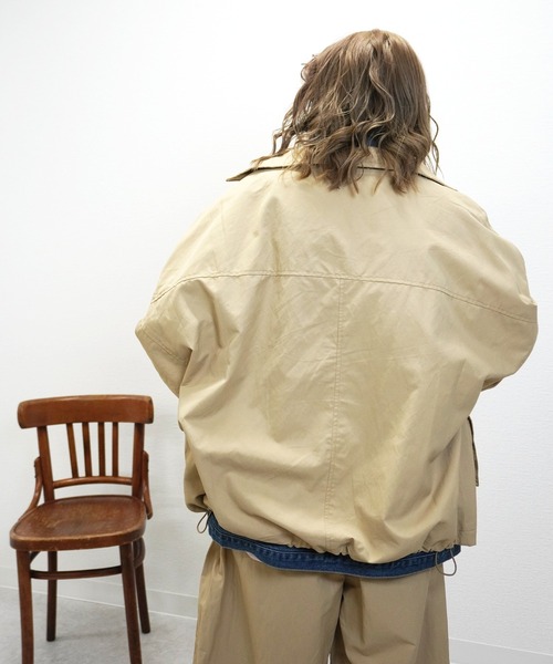 gossara（ゴサラ）の「合繊ツイルスタンドジャケット（ブルゾン・レディース・ブラック/アイボリー/ベージュ・FREE）」の10枚目の写真