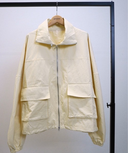 gossara（ゴサラ）の「合繊ツイルスタンドジャケット（ブルゾン・レディース・ブラック/アイボリー/ベージュ・FREE）」の8枚目の写真