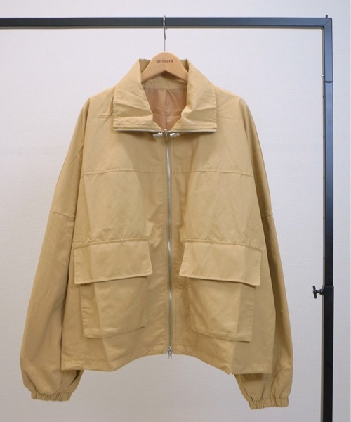 gossara（ゴサラ）の「合繊ツイルスタンドジャケット（ブルゾン・レディース・ブラック/アイボリー/ベージュ・FREE）」の7枚目の写真