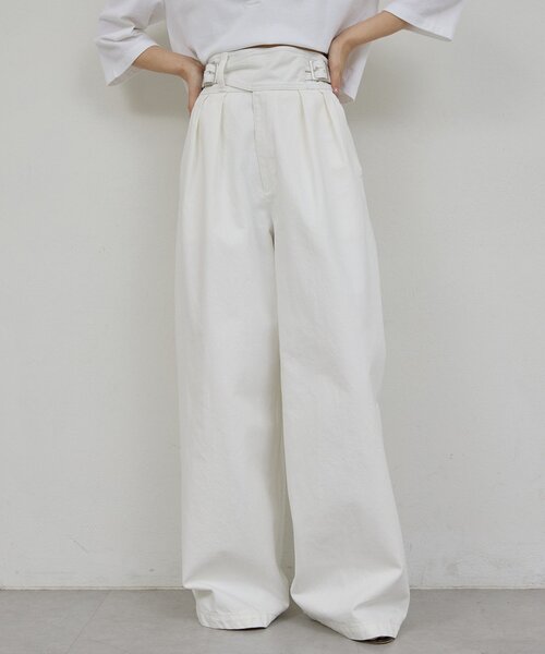 GALLARDAGALANTE（ガリャルダガランテ）の「【PEAS】【セットアップ対応】デニムグルカパンツ（デニムパンツ・レディース・ホワイト/ブルー・0/1）」の3枚目の写真