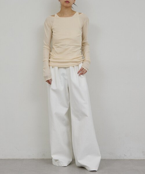 GALLARDAGALANTE（ガリャルダガランテ）の「【PEAS】【セットアップ対応】デニムグルカパンツ（デニムパンツ・レディース・ホワイト/ブルー・0/1）」の9枚目の写真