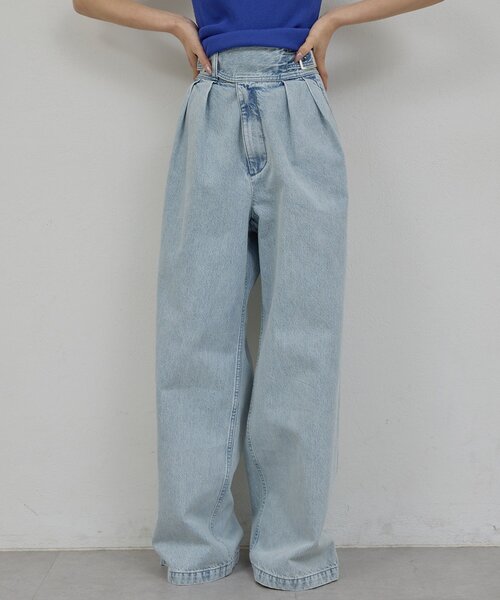 GALLARDAGALANTE（ガリャルダガランテ）の「【PEAS】【セットアップ対応】デニムグルカパンツ（デニムパンツ・レディース・ホワイト/ブルー・0/1）」の12枚目の写真