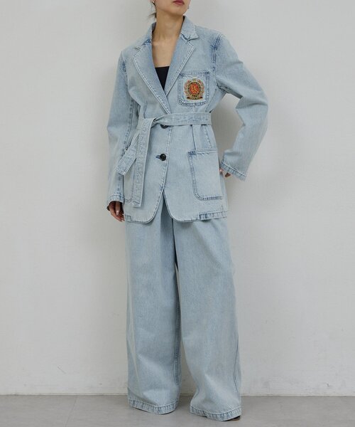 GALLARDAGALANTE（ガリャルダガランテ）の「【PEAS】【セットアップ対応】デニムグルカパンツ（デニムパンツ・レディース・ホワイト/ブルー・0/1）」の15枚目の写真