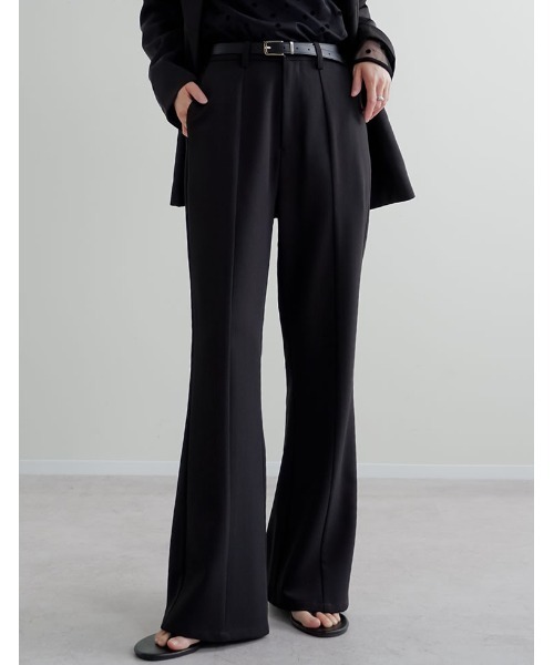 Re:EDIT（リエディ）の「[2026S/S COLLECTION][低身長/高身長サイズ有]ツイルキックフレアパンツ（スラックス・レディース・ブラック/モカ/ベージュ・SHORT/MEDIUM/TALL/LARGE）」の7枚目の写真