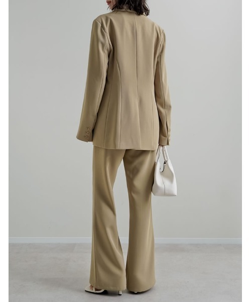 Re:EDIT（リエディ）の「[2026S/S COLLECTION][低身長/高身長サイズ有]ツイルキックフレアパンツ（スラックス・レディース・ブラック/モカ/ベージュ・SHORT/MEDIUM/TALL/LARGE）」の16枚目の写真