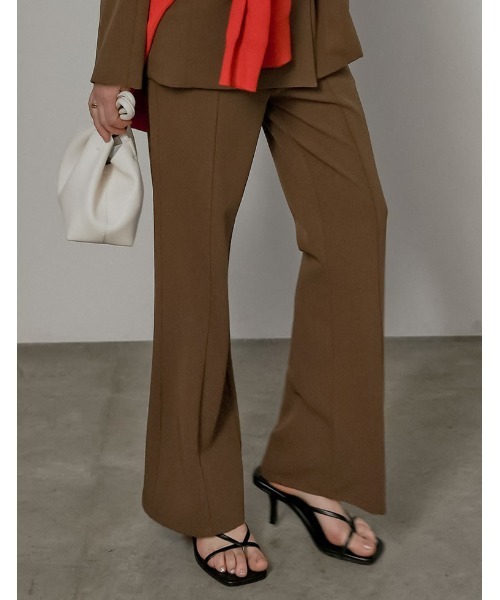 Re:EDIT（リエディ）の「[2026S/S COLLECTION][低身長/高身長サイズ有]ツイルキックフレアパンツ（スラックス・レディース・ブラック/モカ/ベージュ・SHORT/MEDIUM/TALL/LARGE）」の19枚目の写真