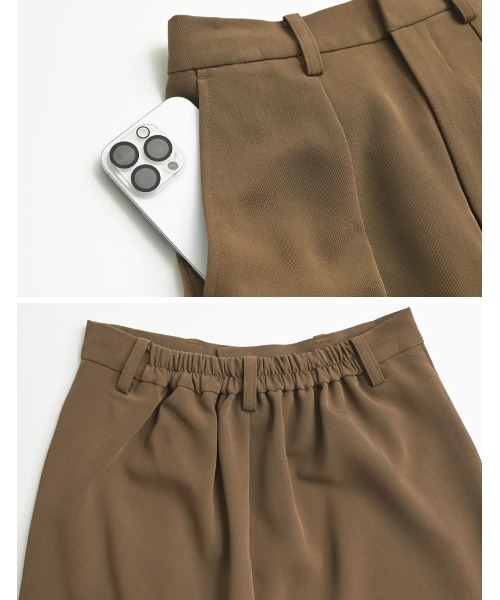 Re:EDIT（リエディ）の「[2026S/S COLLECTION][低身長/高身長サイズ有]ツイルキックフレアパンツ（スラックス・レディース・ブラック/モカ/ベージュ・SHORT/MEDIUM/TALL/LARGE）」の11枚目の写真