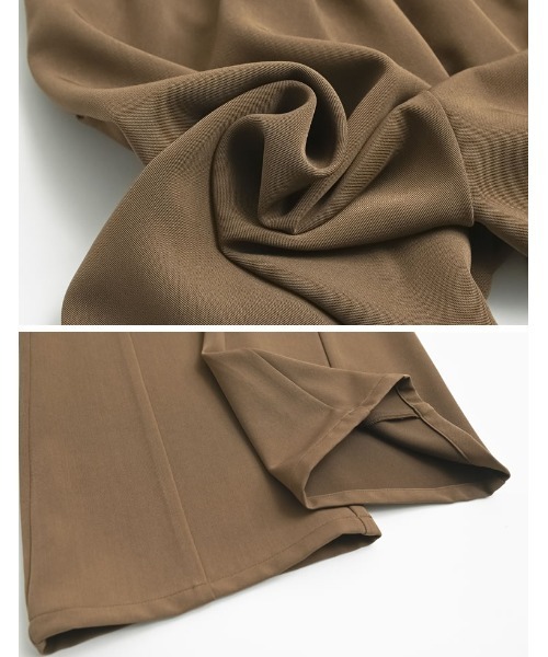 Re:EDIT（リエディ）の「[2026S/S COLLECTION][低身長/高身長サイズ有]ツイルキックフレアパンツ（スラックス・レディース・ブラック/モカ/ベージュ・SHORT/MEDIUM/TALL/LARGE）」の12枚目の写真