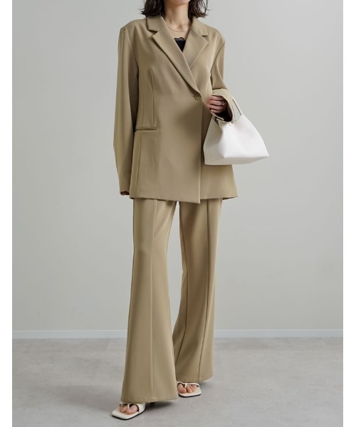 Re:EDIT（リエディ）の「[2026S/S COLLECTION][低身長/高身長サイズ有]ツイルキックフレアパンツ（スラックス・レディース・ブラック/モカ/ベージュ・SHORT/MEDIUM/TALL/LARGE）」の17枚目の写真