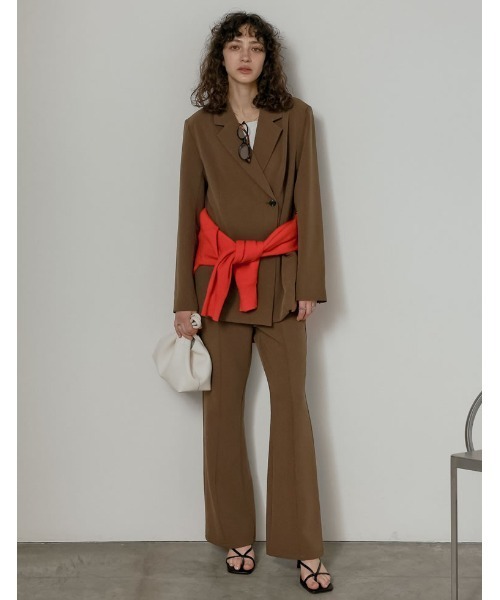 Re:EDIT（リエディ）の「[2026S/S COLLECTION][低身長/高身長サイズ有]ツイルキックフレアパンツ（スラックス・レディース・ブラック/モカ/ベージュ・SHORT/MEDIUM/TALL/LARGE）」の18枚目の写真