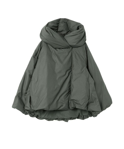 mizuiroind（ミズイロインド）の「mizuiro ind フード付きショートダウンジャケット（その他アウター・レディース・チャコールグレー/ブラック/ベージュ・FREE）」の3枚目の写真