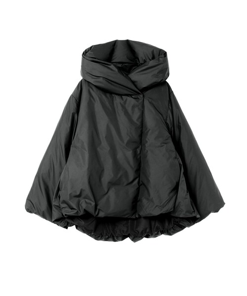 mizuiroind（ミズイロインド）の「mizuiro ind フード付きショートダウンジャケット（その他アウター・レディース・チャコールグレー/ブラック/ベージュ・FREE）」の4枚目の写真