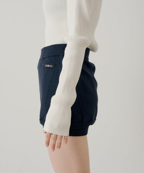 Chico（チコ）の「【セットアップ対応】レイヤードニットミニスカパン / WEB限定カラーあり（スカート・レディース・ネイビー/ベージュ/グレー/ブラック・MEDIUM/SMALL）」の19枚目の写真