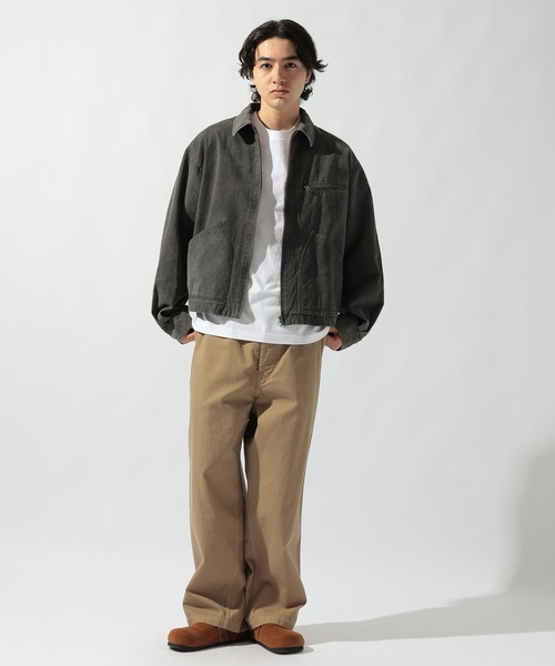 niko and...（ニコアンド）の「ビンテージ加工ワークジャケット（ブルゾン・メンズ・ベージュ/チャコール・MEDIUM/LARGE）」の12枚目の写真