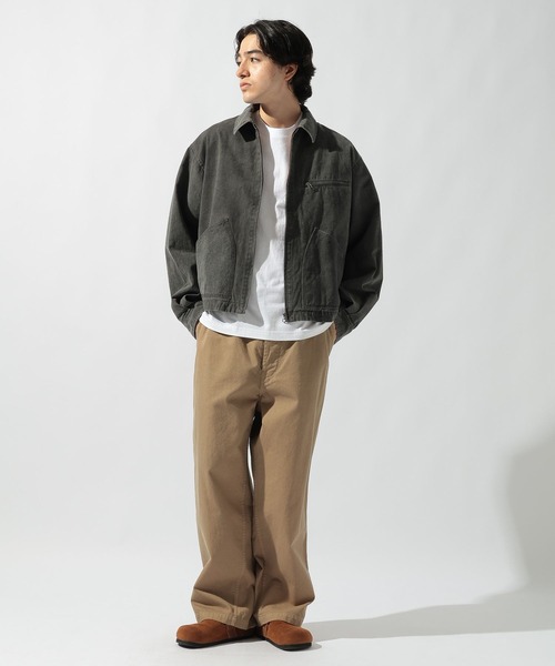 niko and...（ニコアンド）の「ビンテージ加工ワークジャケット（ブルゾン・メンズ・ベージュ/チャコール・MEDIUM/LARGE）」の13枚目の写真