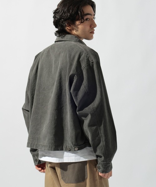 niko and...（ニコアンド）の「ビンテージ加工ワークジャケット（ブルゾン・メンズ・ベージュ/チャコール・MEDIUM/LARGE）」の16枚目の写真