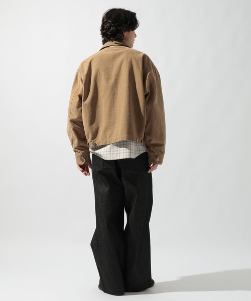 niko and...（ニコアンド）の「ビンテージ加工ワークジャケット（ブルゾン・メンズ・ベージュ/チャコール・MEDIUM/LARGE）」の18枚目の写真