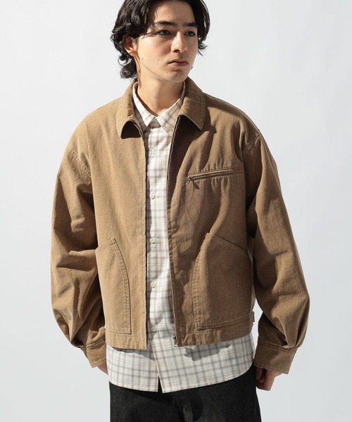 niko and...（ニコアンド）の「ビンテージ加工ワークジャケット（ブルゾン・メンズ・ベージュ/チャコール・MEDIUM/LARGE）」の19枚目の写真