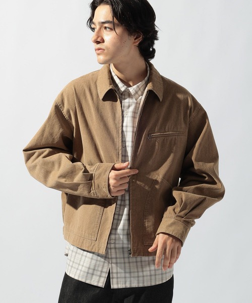 niko and...（ニコアンド）の「ビンテージ加工ワークジャケット（ブルゾン・メンズ・ベージュ/チャコール・MEDIUM/LARGE）」の20枚目の写真