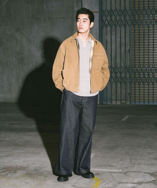 niko and...（ニコアンド）の「ビンテージ加工ワークジャケット（ブルゾン・メンズ・ベージュ/チャコール・MEDIUM/LARGE）」の7枚目の写真