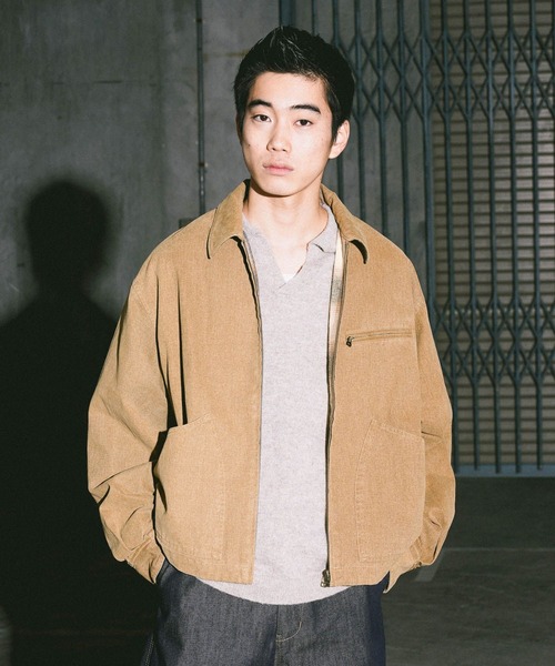 niko and...（ニコアンド）の「ビンテージ加工ワークジャケット（ブルゾン・メンズ・ベージュ/チャコール・MEDIUM/LARGE）」の10枚目の写真