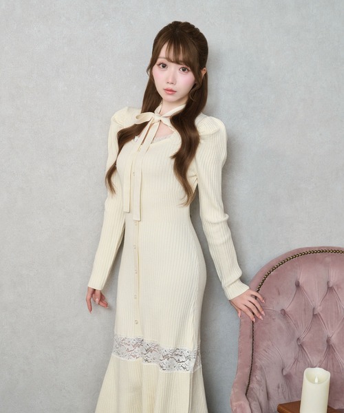 Mermaid lace knit dress（ワンピース）｜Rose Muse（ロゼミューズ）の