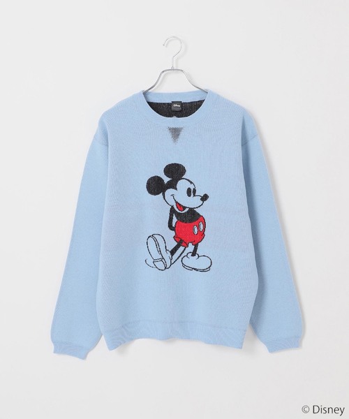 B.C STOCK（ベーセーストック）の「MICKEY/ミッキー/スウェットライクニット（ニット/セーター・メンズ・ピンク/グレー/サックスブルー/ネイビー・MEDIUM/LARGE）」の3枚目の写真