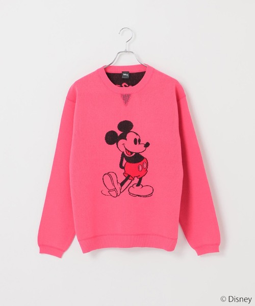 B.C STOCK（ベーセーストック）の「MICKEY/ミッキー/スウェットライクニット（ニット/セーター・メンズ・ピンク/グレー/サックスブルー/ネイビー・MEDIUM/LARGE）」の4枚目の写真