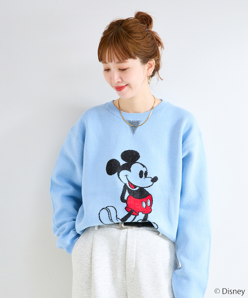 B.C STOCK（ベーセーストック）の「MICKEY/ミッキー/スウェットライクニット（ニット/セーター・メンズ・ピンク/グレー/サックスブルー/ネイビー・MEDIUM/LARGE）」の12枚目の写真