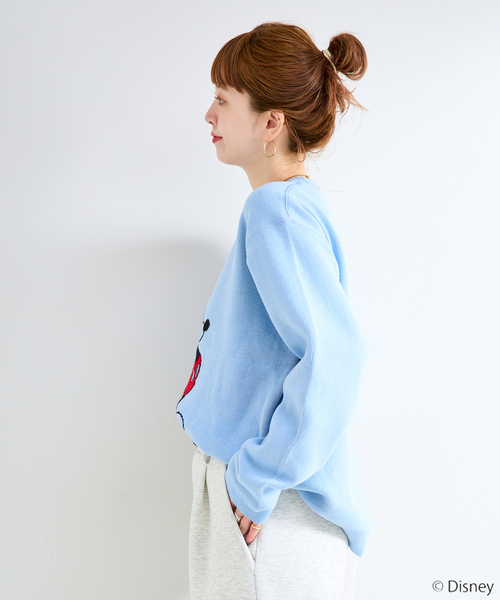 B.C STOCK（ベーセーストック）の「MICKEY/ミッキー/スウェットライクニット（ニット/セーター・メンズ・ピンク/グレー/サックスブルー/ネイビー・MEDIUM/LARGE）」の11枚目の写真