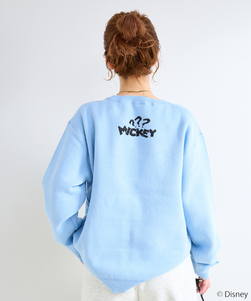 B.C STOCK（ベーセーストック）の「MICKEY/ミッキー/スウェットライクニット（ニット/セーター・メンズ・ピンク/グレー/サックスブルー/ネイビー・MEDIUM/LARGE）」の10枚目の写真