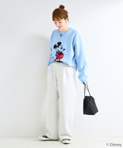 B.C STOCK（ベーセーストック）の「MICKEY/ミッキー/スウェットライクニット（ニット/セーター・メンズ・ピンク/グレー/サックスブルー/ネイビー・MEDIUM/LARGE）」の9枚目の写真