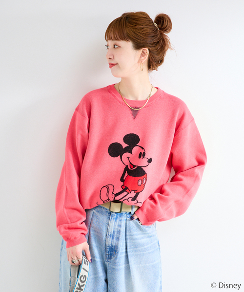 B.C STOCK（ベーセーストック）の「MICKEY/ミッキー/スウェットライクニット（ニット/セーター・メンズ・ピンク/グレー/サックスブルー/ネイビー・MEDIUM/LARGE）」の7枚目の写真