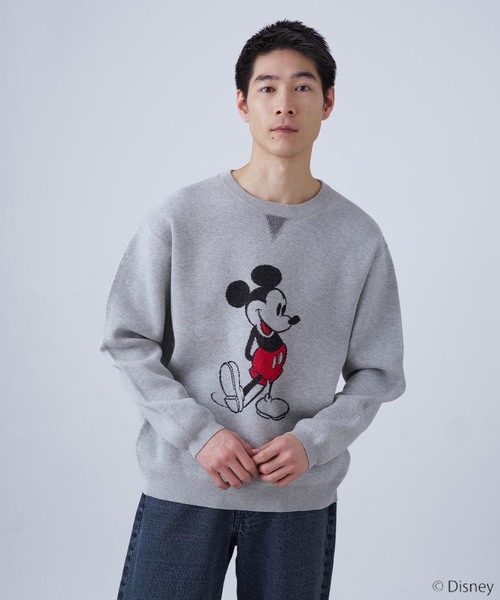 B.C STOCK（ベーセーストック）の「MICKEY/ミッキー/スウェットライクニット（ニット/セーター・メンズ・ピンク/グレー/サックスブルー/ネイビー・MEDIUM/LARGE）」の16枚目の写真