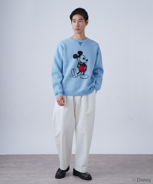 B.C STOCK（ベーセーストック）の「MICKEY/ミッキー/スウェットライクニット（ニット/セーター・メンズ・ピンク/グレー/サックスブルー/ネイビー・MEDIUM/LARGE）」の21枚目の写真