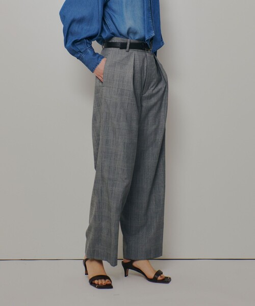 allureville(アルアバイル)の「ディープタックチェックパンツ(スラックス・レディース・ブラウン系その他/ブラック系その他・1/2)」の18枚目の写真