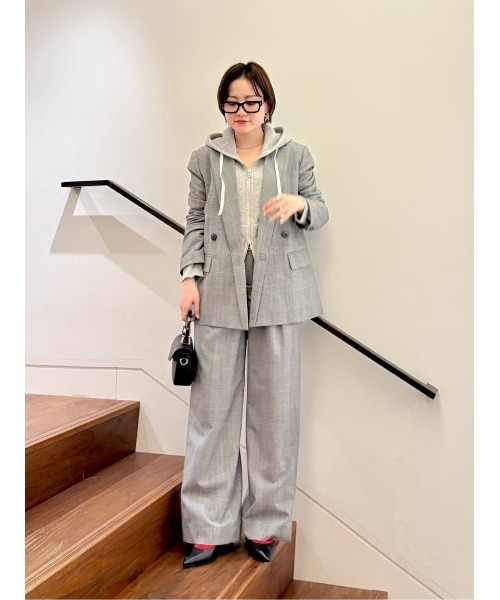 allureville(アルアバイル)の「ディープタックチェックパンツ(スラックス・レディース・ブラウン系その他/ブラック系その他・1/2)」の6枚目の写真