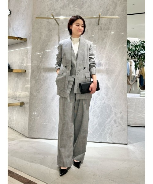 allureville(アルアバイル)の「ディープタックチェックパンツ(スラックス・レディース・ブラウン系その他/ブラック系その他・1/2)」の8枚目の写真