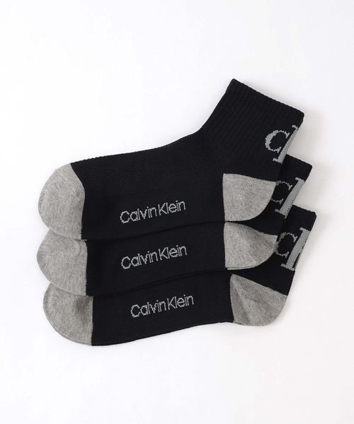 Calvin Klein(カルバン・クライン)の「【3足セット】Calvin Klein メンズ レディース 抗菌防臭 甲メッシュ バックロゴ ショートソックス 92572508(ソックス/靴下・レディース・その他1/ブラック・L/M/S)」の2枚目の写真
