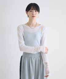 SUGAR ROSE 袖シャーリングプルオーバー